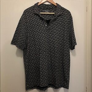 UNTUCKit Black and White Leaf Print Shirt